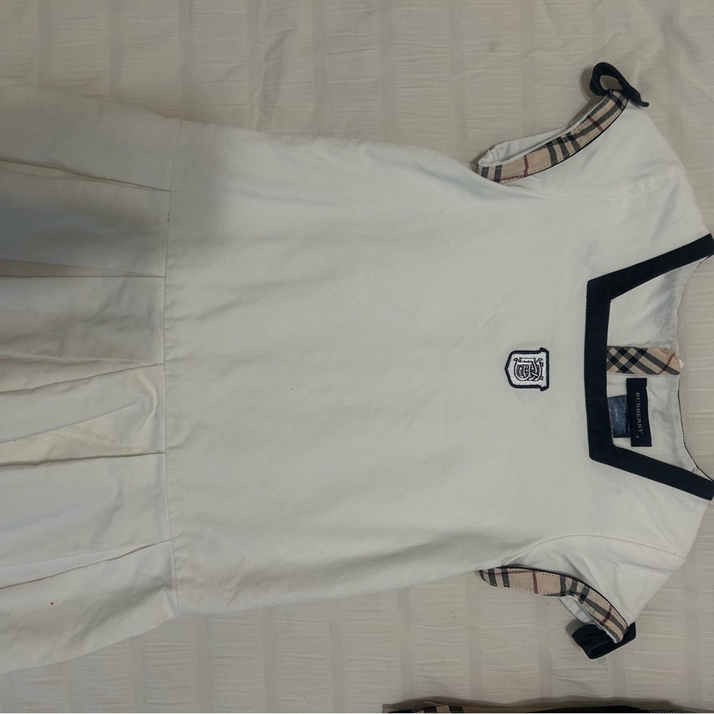 Burberry Kids Dress in White and Black